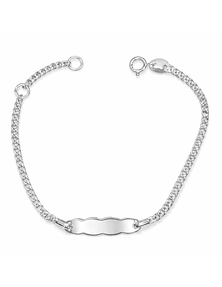 Pulsera Esclava infantil Cadena Barbada - Oro Blanco 18K