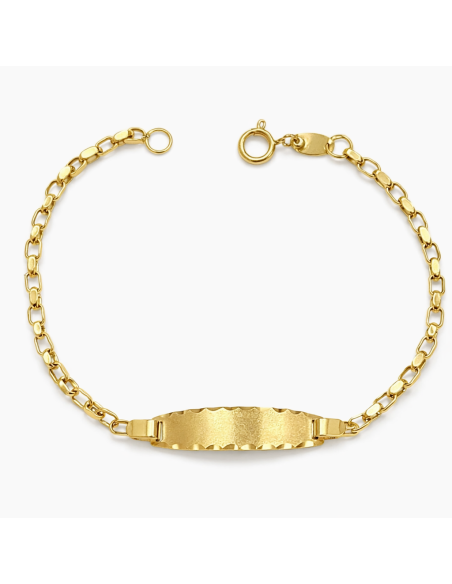 Pulsera esclava infantil eslabon alargado - Oro Amarillo 18K