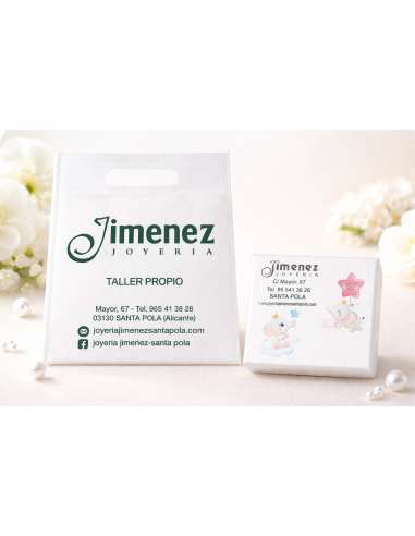 Colgante Bebé Oro Bicolor Cigüeña con Reloj -...