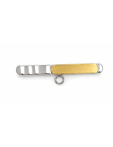Alfiler Clásico Personalizable en Mate y Brillo – Oro Blanco y Oro Amarillo 18K