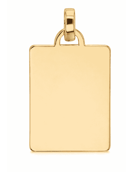 Colgante Chapa Rectangular Lisa - Oro Amarillo 18K