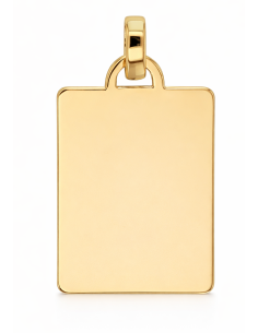 Colgante Chapa Rectangular lisa  - Oro Amarillo 18K