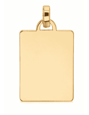 Colgante Chapa Rectangular lisa  - Oro Amarillo 18K