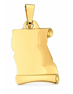 Colgante Pergamino con Grabado Arenado Lateral - Oro Amarillo 18K