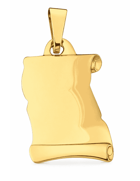 Colgante Pergamino con Grabado Arenado Lateral - Oro Amarillo 18K