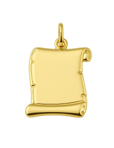 Colgante Pergamino Mate y Brillo - Oro Amarillo 18K