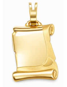 Colgante Pergamino Grabado Arenado Lateral - Oro Amarillo 18K