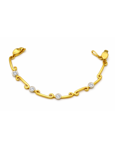 Pulsera para  Mujer con diamantes engastados en chatón - Oro amarillo 18K