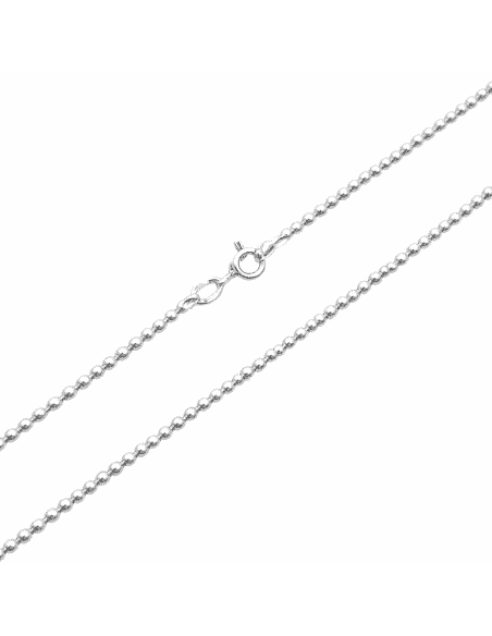 Cadena de bolitas Oro Blanco - Oro Blanco de 18k