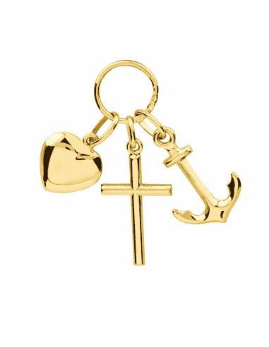 Colgante "Tres  Virtudes" de oro - Oro Amarillo 18k
