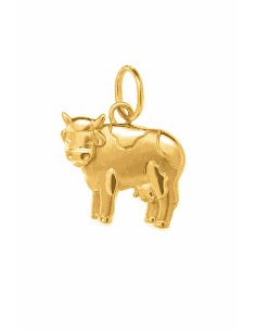 colgante vaca oro 18k, colgante animal oro amarillo, joya original oro, colgante rural vaca, colgante vaca mujer hombre