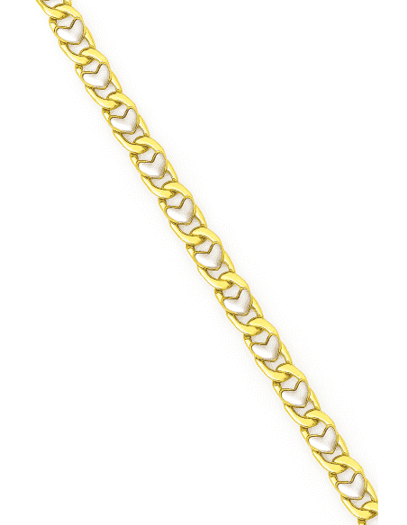 Cadena para Caballero Ojo de Perdiz - Oro amarillo y Blanco 18k