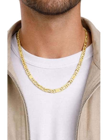 Cadena Caballero Ojo de Perdiz 1x1 de Oro - Oro Amarillo 18k