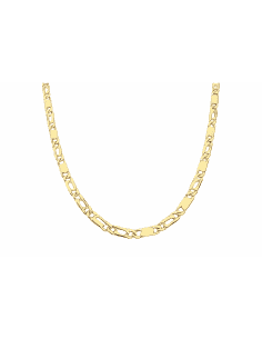 Cadena Caballero Ojo de Perdiz 1x1 - Oro Amarillo 18k