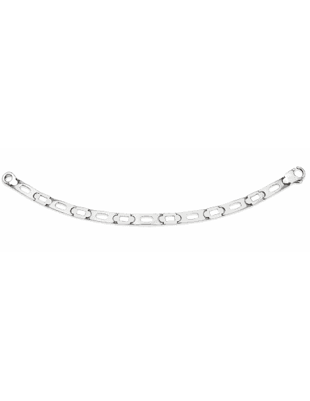 Pulsera de hombre con eslabones rectangulares calados - Plata de ley
