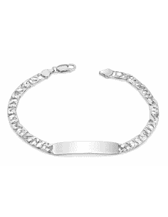 Pulsera esclava en plata de ley con eslabones calados  - Plata 925