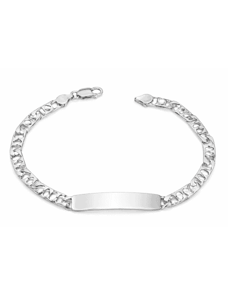Pulsera esclava en plata de ley con eslabones calados  - Plata 925