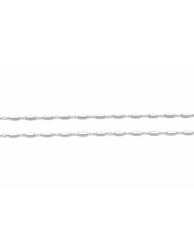 Cadena para Mujer de plata bolitas alargadas con cadenita fina - Plata 925