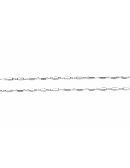 Cadena para Mujer de plata bolitas alargadas con cadenita fina - Plata 925