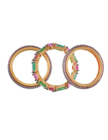 Anillo para Mujer de Plata de ley Chapada en Oro con Circonitas Multicolor y Detalles en Rutenio- Salvatore 234S0078/20
