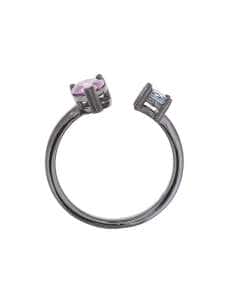 Anillo para Mujer en Plata de Ley con Baño de Rutenio y Piedras Rosa y Azul - Salvatore 136S0249/12