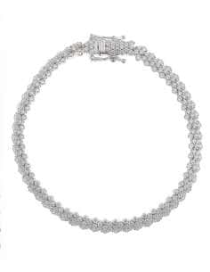 Pulsera para Mujer en Plata de Ley Bañada en Rodio con Circonitas Blancas  - Salvatore 136P0218