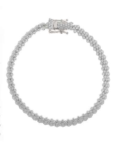 Pulsera para Mujer en Plata de Ley Bañada en Rodio con Circonitas Blancas  - Salvatore 136P0218