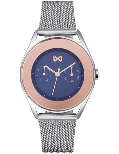 Reloj para Mujer de Acero con Correa de Malla y Esfera Bicolor Azul y Rosa - Mark Maddox MM7129-36