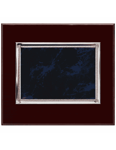 Placa Homenaje Aluminio Esmaltado Azul Con Borde Brillo-  P-2094 ( Grabado Incluido)