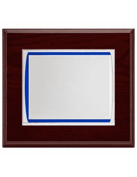 Placa Homenaje Aluminio Mate detalle Azul - P-2074 ( Grabado Incluido)