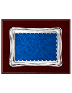 Placa Homenaje Aluminio doble Chapa con Forma Pergamino Azul - P-0005 ( Grabado Incluido)