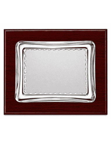 Placa Homenaje Aluminio doble Chapa con Forma Pergamino Azul  ( Grabado Incluido)
