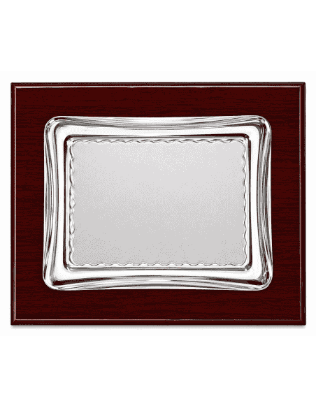 Placa Homenaje Aluminio doble Chapa con Forma Pergamino Azul  ( Grabado Incluido)