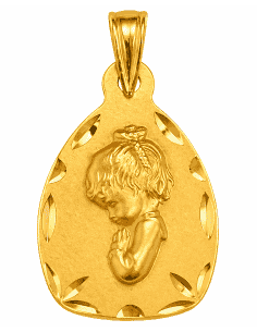 Medalla Virgen Niña - Oro Amarillo 18K