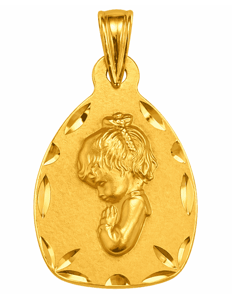 Medalla Virgen Niña - Oro Amarillo 18K