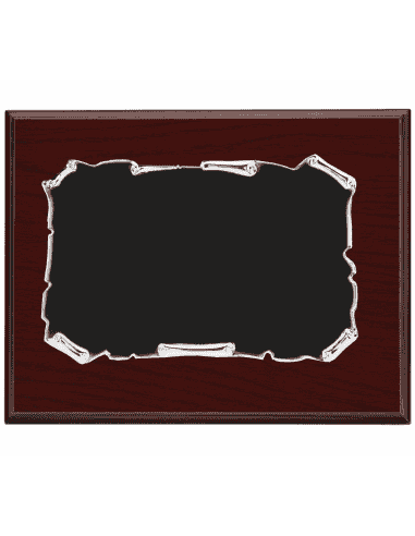 Placa Homenaje Aluminio Plateado lacado en Negro - P-2047 ( Grabado Incluido)