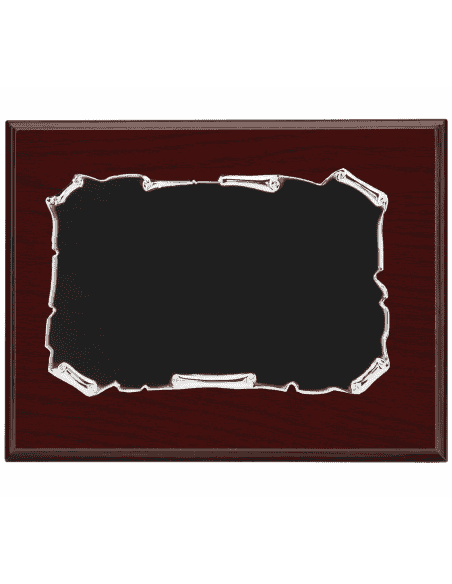 Placa Homenaje Aluminio Plateado lacado en Negro - P-2047/2 ( Grabado Incluido)