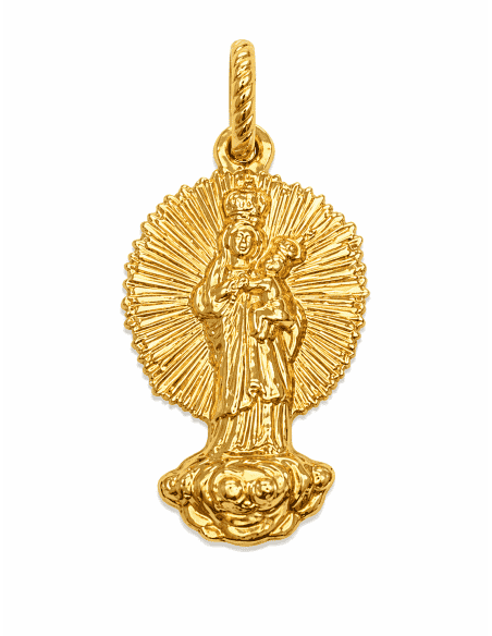 Medalla Busto Virgen Loreto - Oro Amarillo 18k