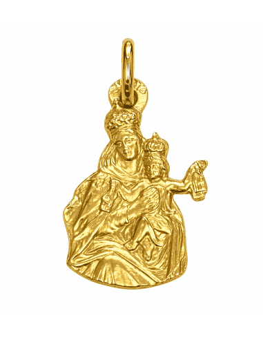 Medalla Busto de la virgen del Carmen - Oro Amarillo 18k