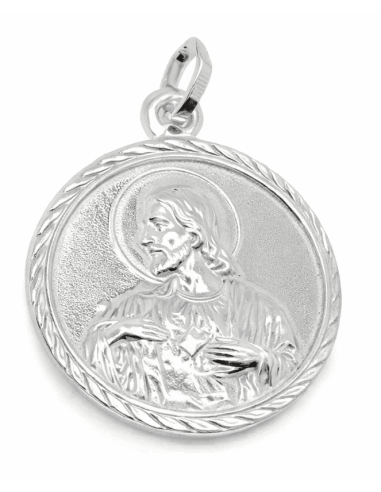 Medalla Escapulario Virgen del Carmen y Corazón de jesús - Plata 925