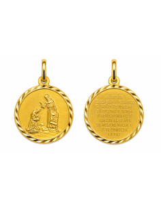 Medalla San Francisco (Oracion en español) - Oro Amarillo 18K