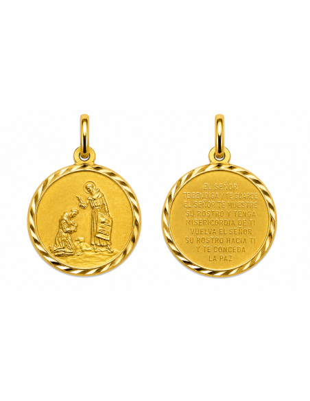 Medalla San Francisco (Oracion en español) - Oro Amarillo 18K
