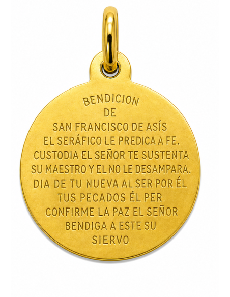 Medalla San Francisco (Oracion en español) - Oro Amarillo 18K