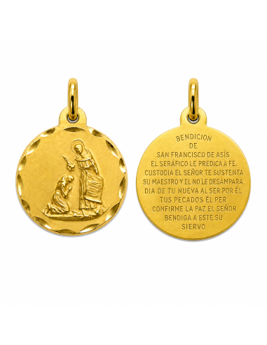 Medalla San Francisco (Oracion en español) - Oro Amarillo 18K