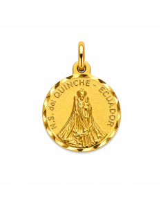 Medalla Virgen Nuestra señora del Quinche Ecuador - Oro Amarillo 18k