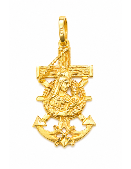 Colgante Cruz del Mar con Virgen del Carmen