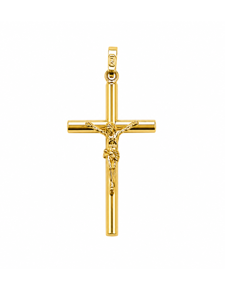 Colgante Cruz Clásica con Cristo - Oro Amarillo 18K