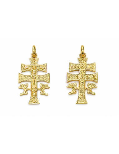 Colgante Cruz Caravaca doble cara - Oro Amarillo 18K