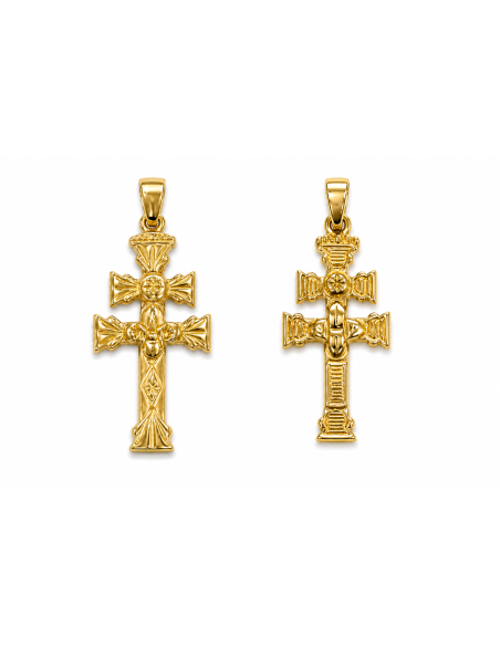 Colgante Cruz Caravaca doble cara - Oro Amarillo 18K