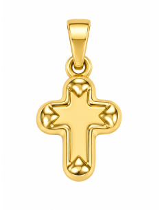 Colgante Cruz Lisa Redondeada - Oro Amarillo 18K